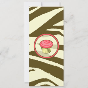 Einladung von Cupcake - braune Zebra Printmagie