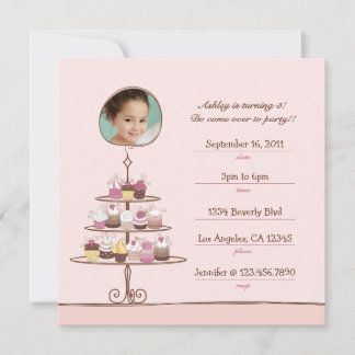 Einladung von Cupcake Geburtstagsparty