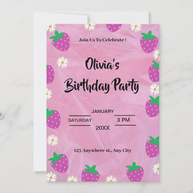 Einladung von Custom Birthday Party | Editierbare  (Vorderseite)