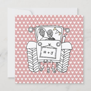 Einladung von Custom Country Wedding Traktor