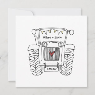 Einladung von Custom Country Wedding Traktor