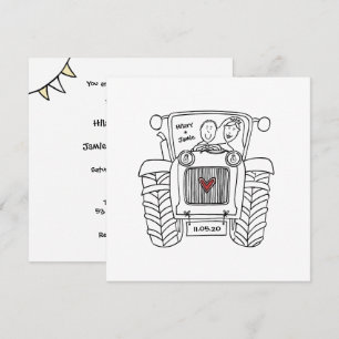 Einladung von Custom Country Wedding Traktor