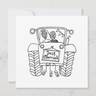 Einladung von Custom Country Wedding Traktor