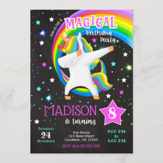 Einladung von Dabbing Unicorn zum Geburtstag