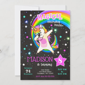 Einladung von Dabbing Unicorn zum Geburtstag
