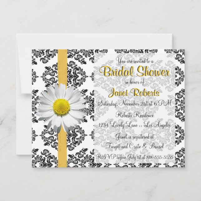 Einladung von Daisy and Damask Bridal Dusche (Vorderseite)