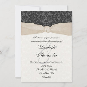 Einladung von Damask Ribbon - Champagner
