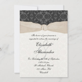 Einladung von Damask Ribbon - Champagner