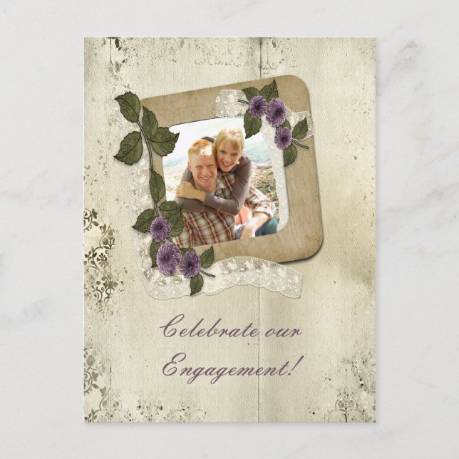 Einladung von Damask Scrap-Verlobung (Vorderseite)
