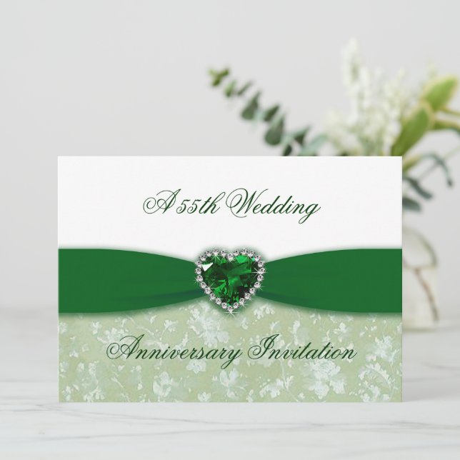 Einladung von Damask zum 55. Hochzeitstag (Stehend Vorderseite)