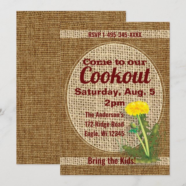 Einladung von Dandelion (Vorne/Hinten)