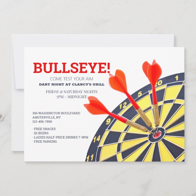 Einladung von Dart Board (Vorderseite)