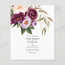 Einladung von Deep Velvet Floral Wedding