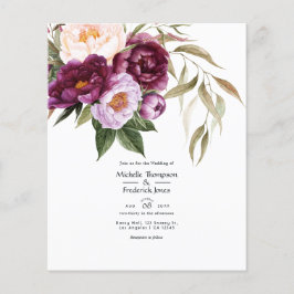Einladung von Deep Velvet Floral Wedding Flyer