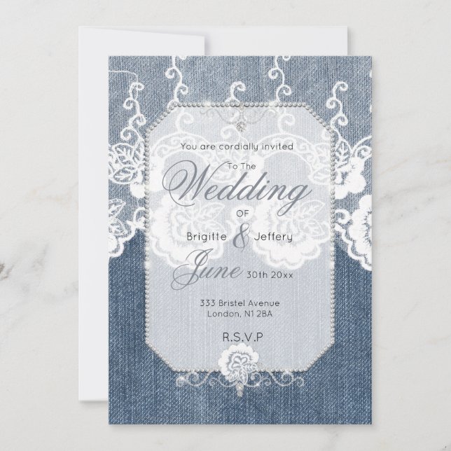 Einladung von Denim und Diamanten (Vorderseite)