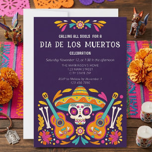 Einladung von Dia De Los Muertos Skull
