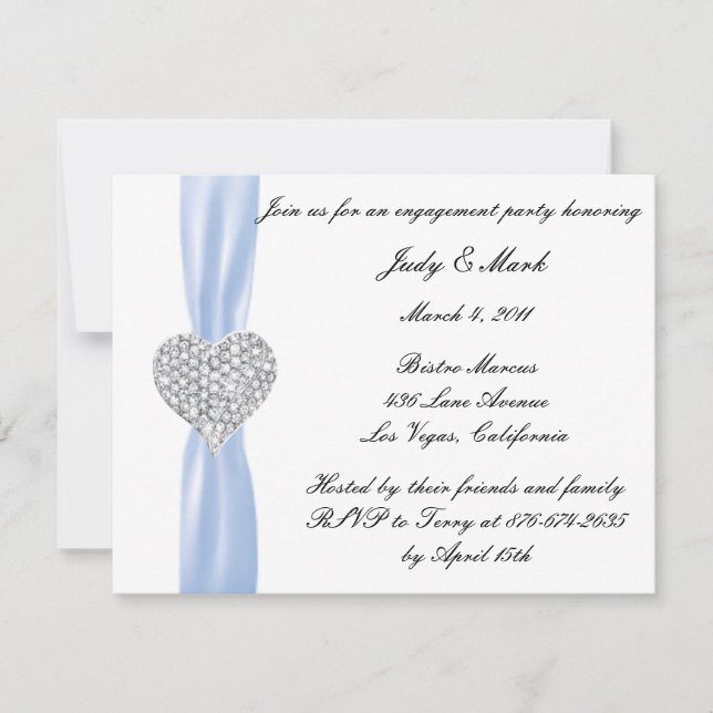 Einladung von Diamond Heart Blue (Vorderseite)