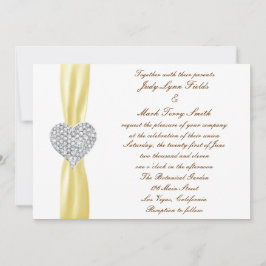 Einladung von Diamond Heart Yellow Wedding