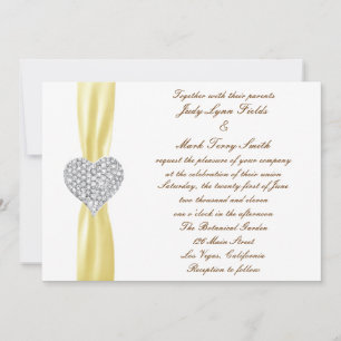 Einladung von Diamond Heart Yellow Wedding