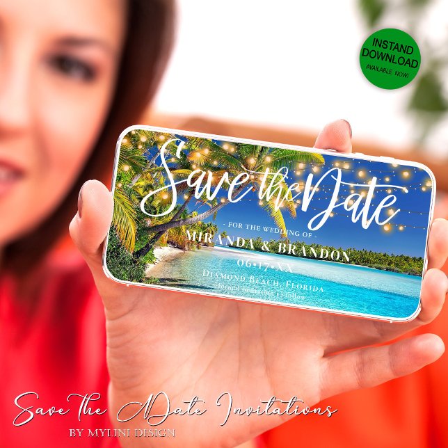 Einladung von Digital Tropical Beach Save the Date (Von Creator hochgeladen)