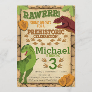 Einladung von Dinosaur zum Geburtstag, T-Rex