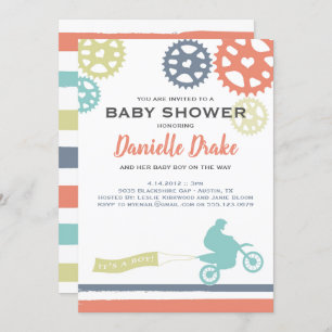 Einladung von Dirt Bike Baby Dusche
