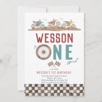 Einladung von Dirt Bike zum ersten Geburtstag