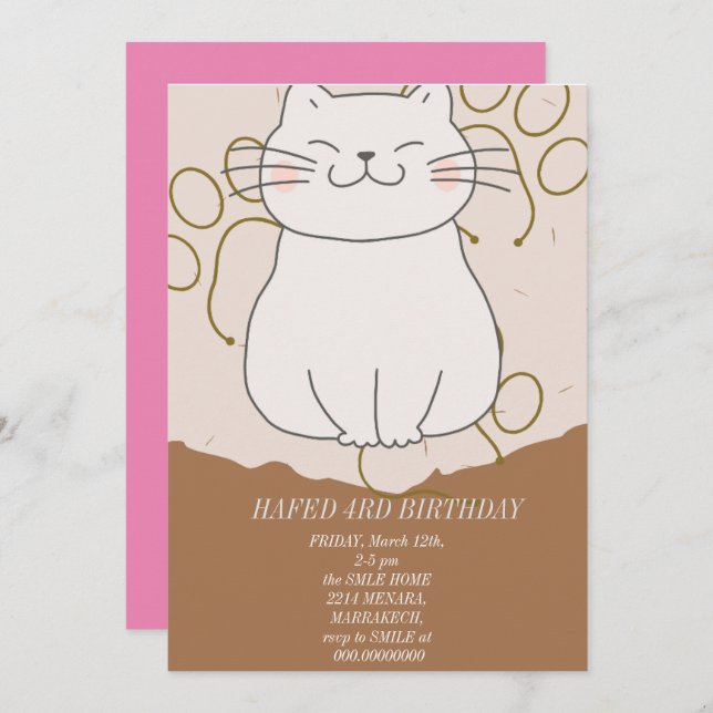 Einladung von Dirty 3.-Y Dritter Geburtstag (Vorne/Hinten)