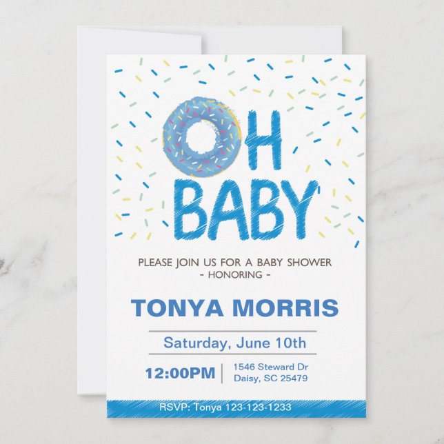 Einladung von Donut Baby Shower (Vorderseite)