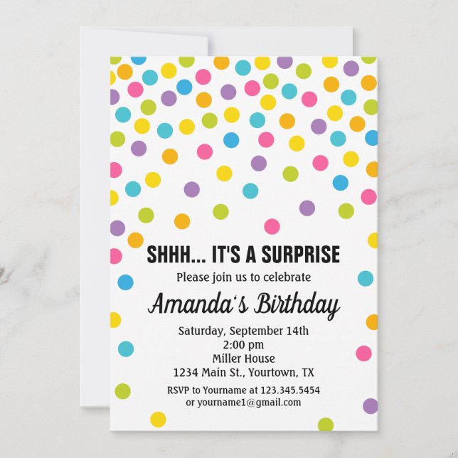 Einladung von Dots Birthday Party (Vorderseite)