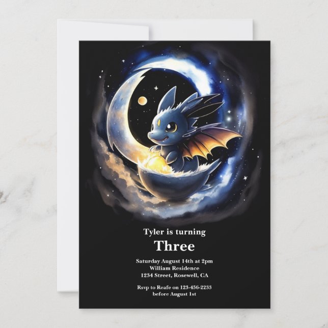 Einladung von Dragon Birthday (Vorderseite)