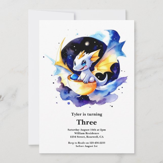 Einladung von Dragon Birthday (Vorderseite)