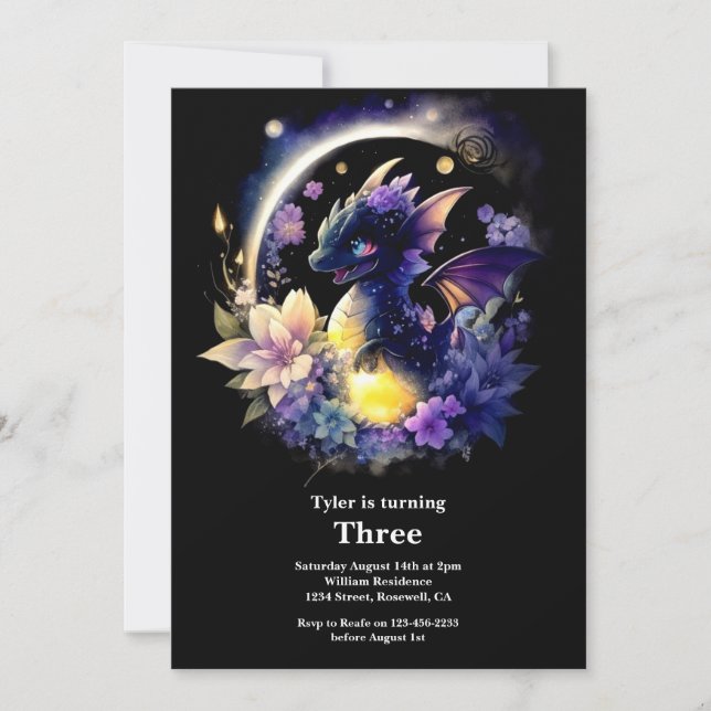 Einladung von Dragon Birthday (Vorderseite)