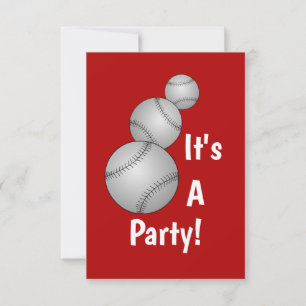 Einladung von drei Baseballs