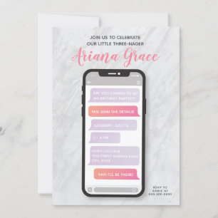 Einladung von drei Mädchen zum dritten Geburtstag