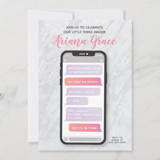 Einladung von drei Mädchen zum dritten Geburtstag