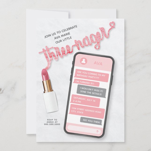 Einladung von Drohenage Girl zum dritten Geburtsta (Vorderseite)