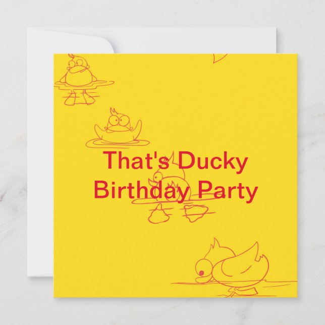 Einladung von Duckie Birthday (Vorderseite)
