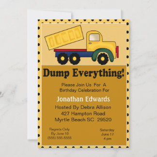 Einladung von Dump Truck zum Geburtstag