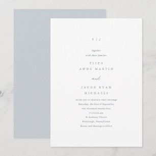 Einladung von Dusty Blue Monogram