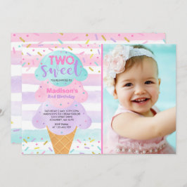 Einladung von Eiscreme 2. Geburtstag süß