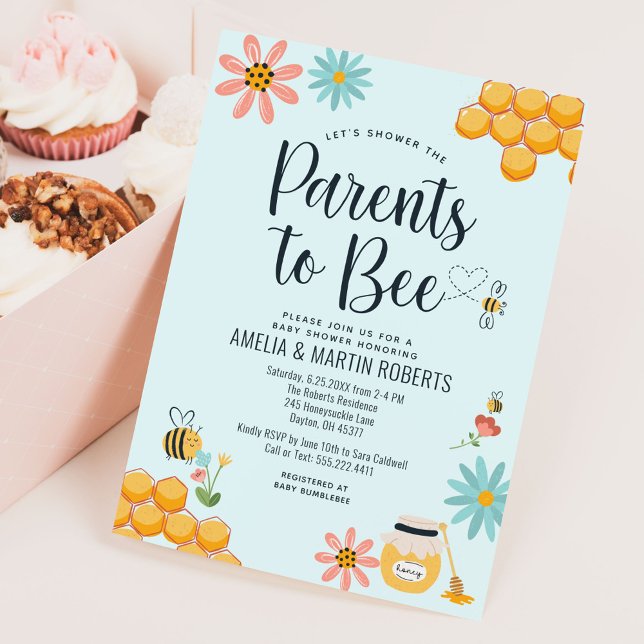 Einladung von Eltern, Baby Shower Honey Bee zu sei (Von Creator hochgeladen)