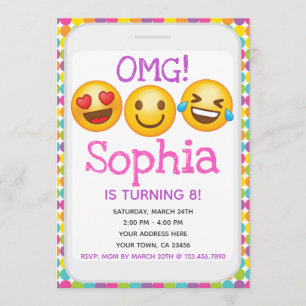 Einladung von Emoji Birthday