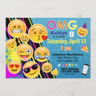 Einladung von Emoji Birthday