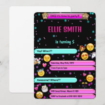 Einladung von Emoji Birthday