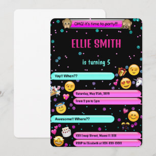 Einladung von Emoji Birthday