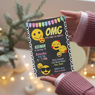 Einladung von Emoji Birthday