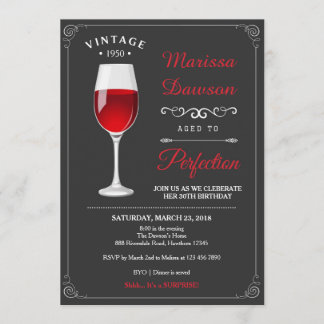 Einladung von Erwachsenen zum Geburtstag / Weinein