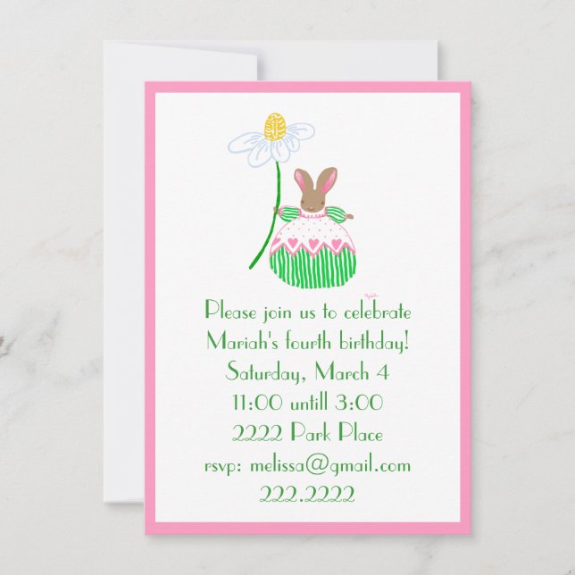 Einladung von Fifi Bunny (Vorderseite)