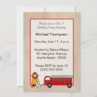 Einladung von Fireman Birthday
